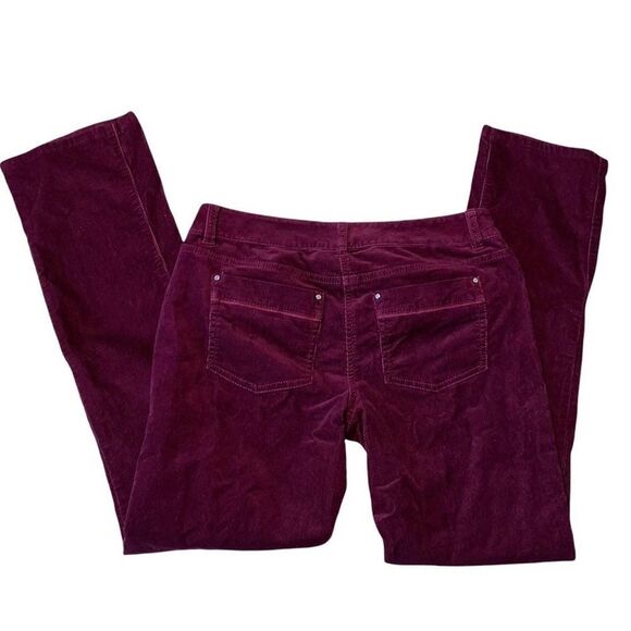 WHITE HOUSE BLACK MARKET‎ Noir Slim Leg Plum Corduroy Pants 10L - Picture 7 of 10
